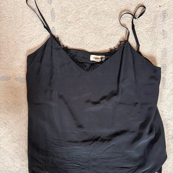 L'Agence Silk Camisole Black Size Large, 100% Silk - Picture 1 of 2